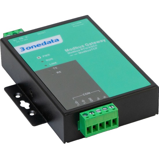GW1101-1DI(RS485) - Przemysłowy gateway Modbus RTU/ASCII na TCP z RS-485, 1 100M Ethernet