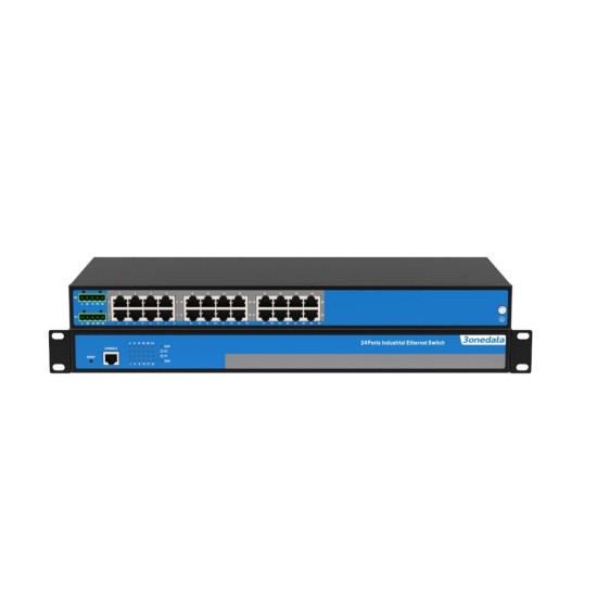 Przemysłowy switch Ethernet 24xRJ45 do szafy 19 cali – model IES1100-24T-2LV | 3onedata