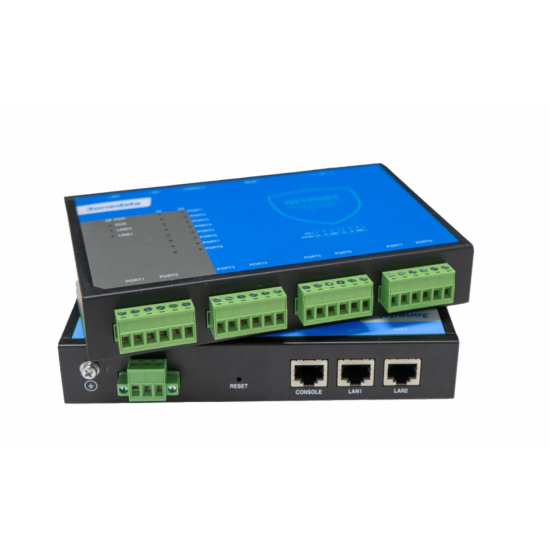 NP5000-2T-8DI-S(RS-485) - Serwer portów szeregowych z SSH, 8x RS232/485 na 2x Ethernet, 12-48VDC, RZT od -40°C do 75°C