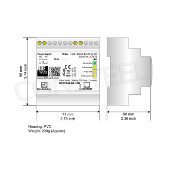 Rejestrator, datalogger M-Bus z Ethernetem do 40 slaveów - HD67057-B2-40