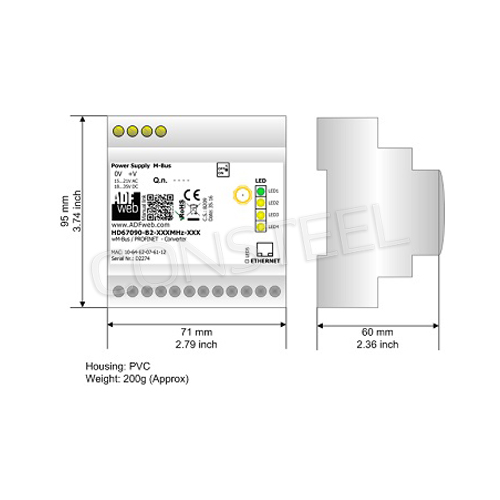 Industrial MBus Wireless to Converter HD67090B2868MHz40