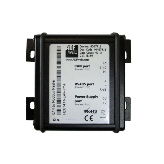 Konwerter Modbus RTU Master na MQTT, 1x RS-485, SuperSeal, montaż Uchwyty mocujące, powłoka PCB żywiczna