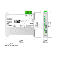 HD67508-A1-232 - Konwerter Modbus TCP Slave na Modbus Master, podwójny Ethernet, RS232, szyna DIN, 8-35VDC, izolacja galwaniczna, obudowa typu A
