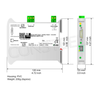 HD67671-MSTP-2-A1 - Konwerter BACnet MSTP na RS-232 Modbus Master, płaska obudowa A, montaż na szynie DIN, 2000 obiektów BACnet