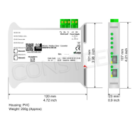 HD67712-IP-2-A1 - Konwerter BACnet IP master na RS-232 Modbus slave, obudowa typu A (slim), montaż na szynie DIN, 1024 obiekty