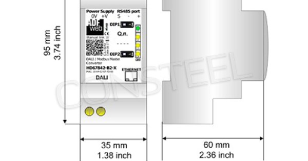 HD67842-B2 DALI to Modbus RTU master converter