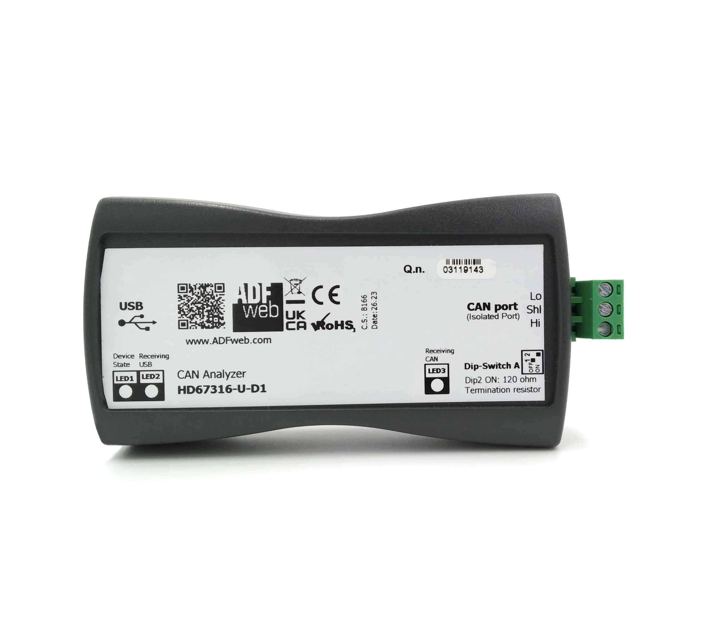 Industrial CAN analyzer with USB port - HD67316-U-D1