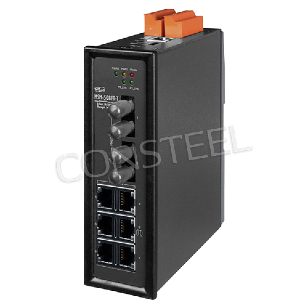 MSM-508F - Industrial Layer 2 Managed Switch with 2-Fiber Port, Multi-mode