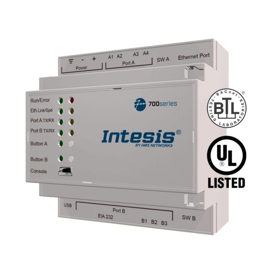 BACnet/IP & MS/TP Client to Modbus TCP/RTU Server – model IN7004851K20000 | Intesis