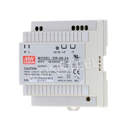 Przemysłowy zasilacz 24V impulsowy | Montaż na szynę DIN | DR-45-24