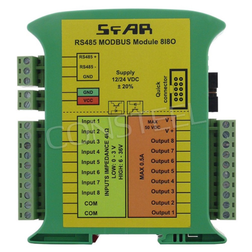 8 Digital Inputs, 8 PNP Outputs - MOD-8I8O