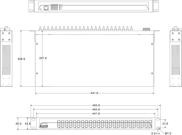 Managed Industrial Ethernet Switch with 24 Fiber ports IES5024-24F