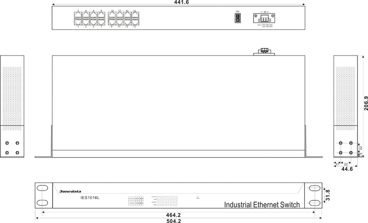 IES1016 - Неуправляемый, 16 портовый коммутатор с 16 портами Ethernet 10/100M и металлически