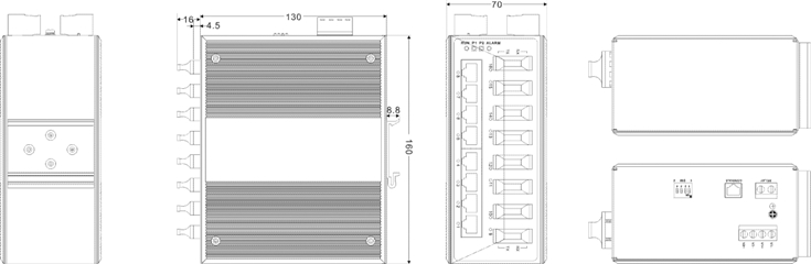 IES6116-8F - Industrial managed and redundant 16-port switch 3onedata