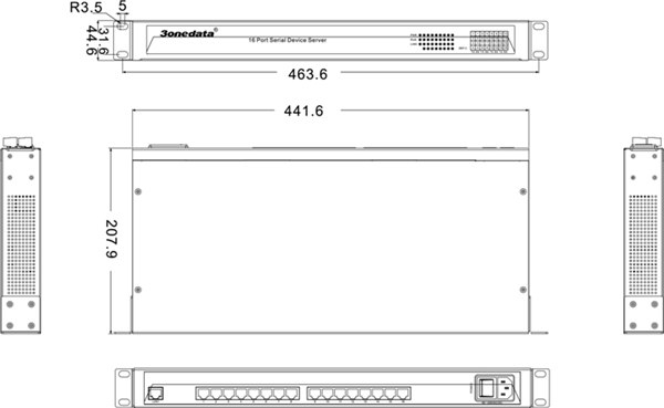NP3016T-16D(RS-232) - Сервер последовательных устройств