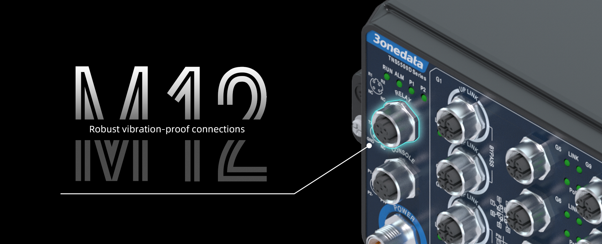 Industrial switches with M12 sockets