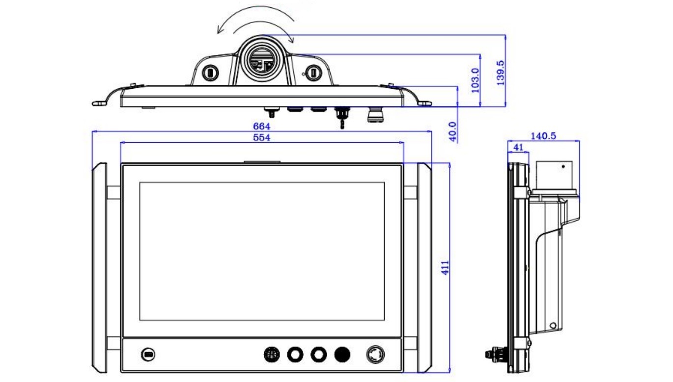 Wymiary przemysłowego panelu operacyjnego- komputer panelowy Nodka