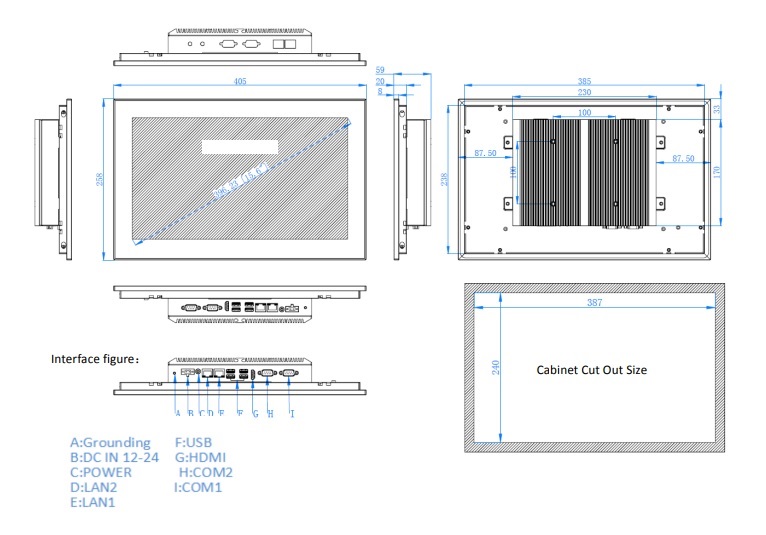 Panel PC TPC6000-C156i-L Dimensions 