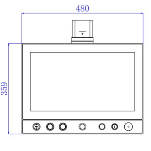 rysunek techniczny - przemysłowy monitor z panelem operacyjnym model IDP59185-C-L - wymiary